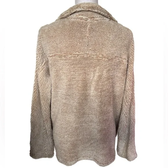 Cal Style USA Tan Brown Fleece Pullover Jacket Women’s Size Medium Soft - Picture 4 of 5